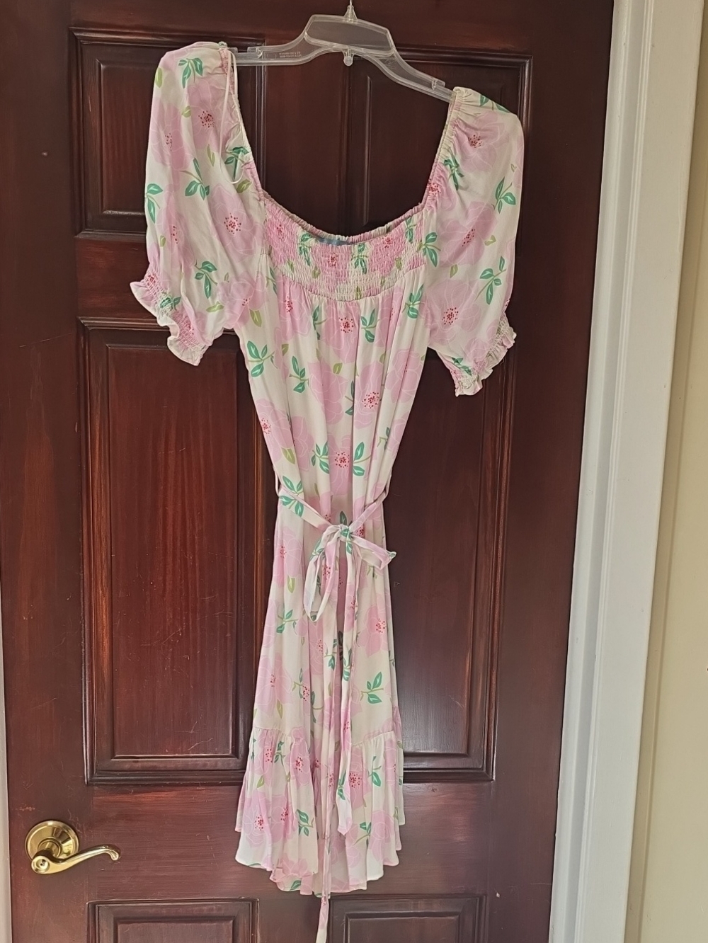Draper James Pink Floral Tie-Waist Midi Dressd Draper James Size S